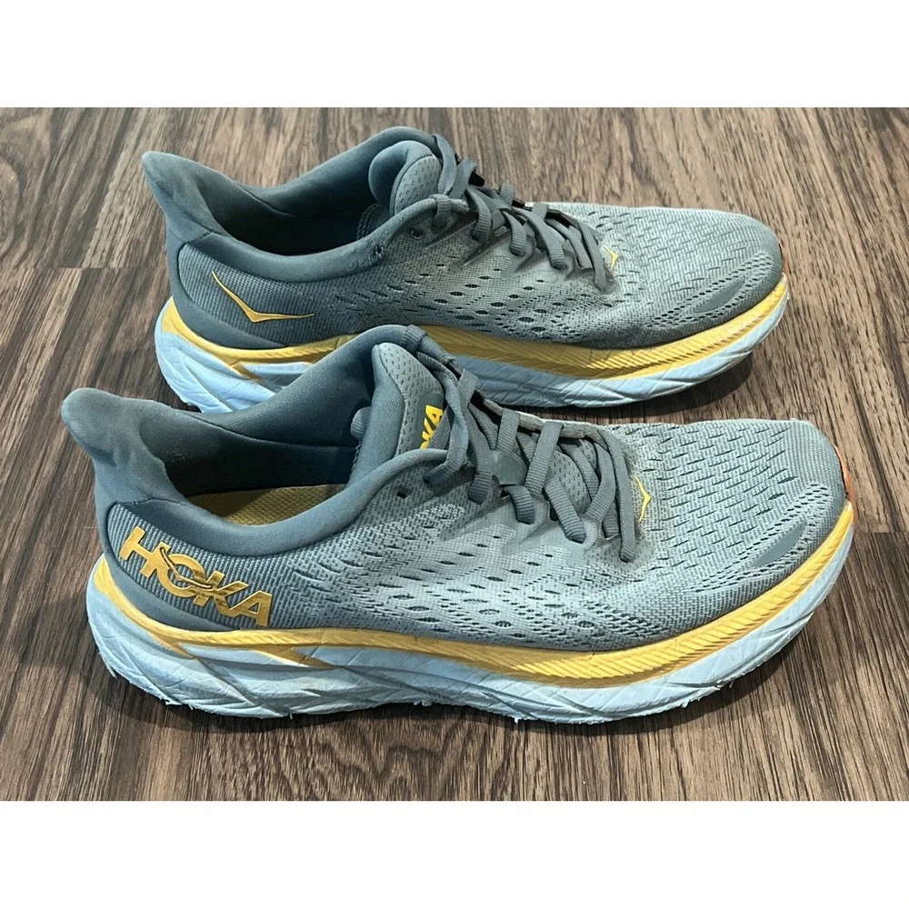 HOKA ONE ONE Clifton 8 Men's Running Shoes Goblin Blue/Mountain Spring Sz 8D